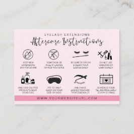 Eyelash Extension Efterhandsinstruktioner Lash Log Visitkort