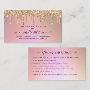 Eyelash Extension Eftervård Instruktion Glitter B Visitkort