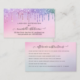 Eyelash Extension Eftervård Instruktion Glitter Bu Visitkort