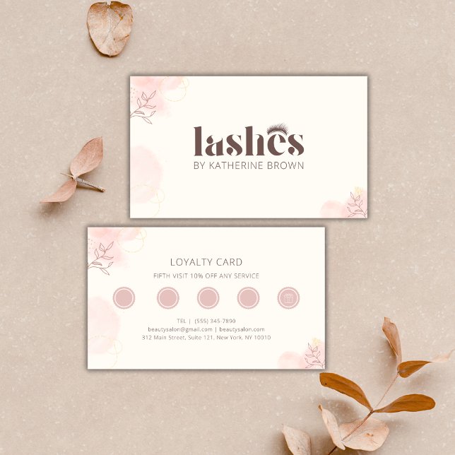 Eyelash Extension Elegant Branding Lash Artist Lojalitetskort (Eyelash Extension Elegant Branding Lash Artist Loyalty Card)