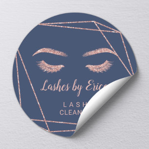 Eyelash Extension Lash Cleaner Geometric Ro Guld Fyrkantigt Klistermärke