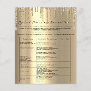 Eyelash Extension Liability Waiver Agreement Guld Flygblad