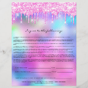 Eyelash Extension Liability Waiver Bright Rosa Reklamblad