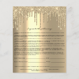 Eyelash Extension Liability Waiver Champaigne Guld Flygblad