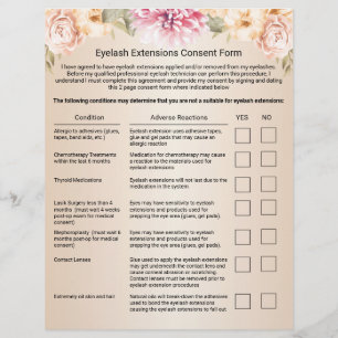 Eyelash Extension Liability Waiver Elegant Ivory Reklamblad