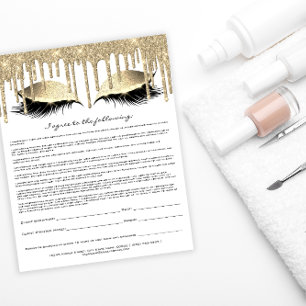 Eyelash Extension Liability Waiver Guld Drift Whit Flygblad