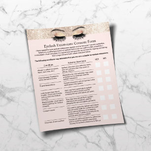 Eyelash Extension Liability Waiver Guld Gräns Flygblad