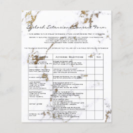 Eyelash Extension Liability Waiver Guld Marble Flygblad