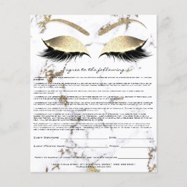 Eyelash Extension Liability Waiver Guld Marble Flygblad