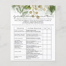 Eyelash Extension Liability Waiver Guld Microblade Flygblad