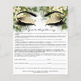 Eyelash Extension Liability Waiver Guld Microblade Flygblad