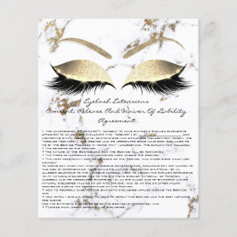 Eyelash Extension Liability Waiver Marble Guld Flygblad