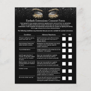 Eyelash Extension Liability Waiver Modern Black Flygblad