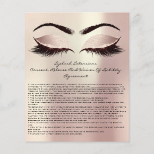 Eyelash Extension Liability Waiver Öga Ro Rosa Flygblad
