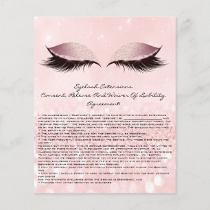 Eyelash Extension Liability Waiver Öga Rosa Flygblad