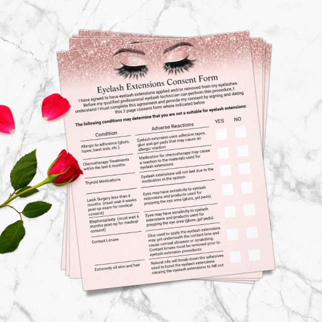 Eyelash Extension Liability Waiver  Ro Guld Flygblad (Skapare uppladdad)