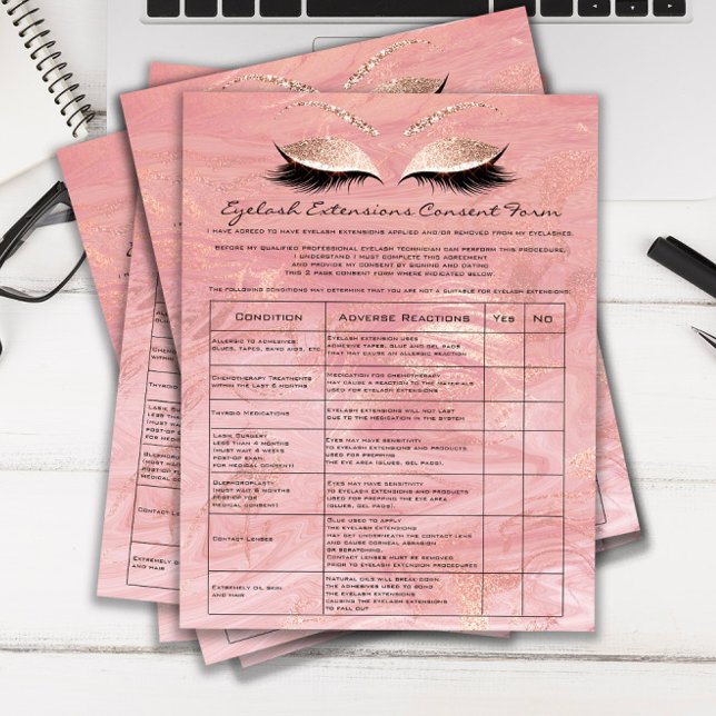 Eyelash Extension Liability Waiver Ro Marble Reklamblad (Skapare uppladdad)