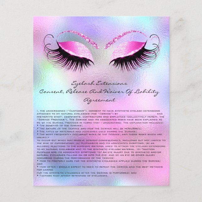 Eyelash Extension Liability Waiver Ro Ombre Blue Flygblad (Framsidan)