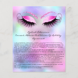 Eyelash Extension Liability Waiver Ro Ombre Blue Flygblad
