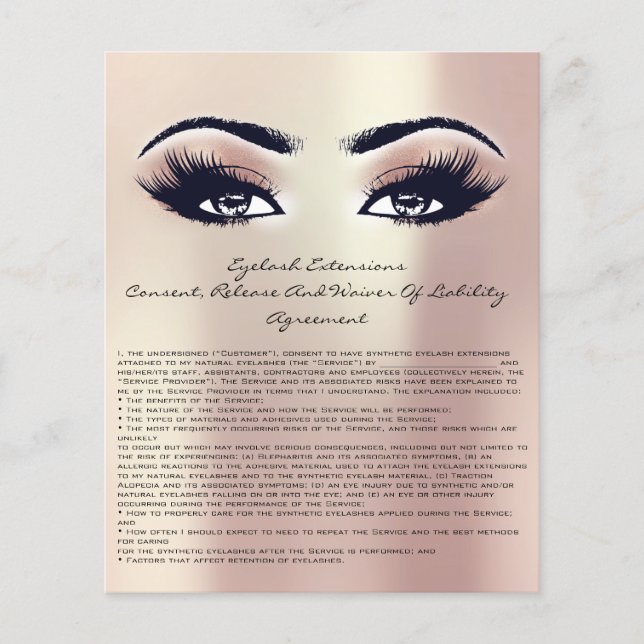 Eyelash Extension Liability Waiver Ro Parly Flygblad (Framsidan)