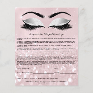 Eyelash Extension Liability Waiver Ro Rosa Grått Flygblad