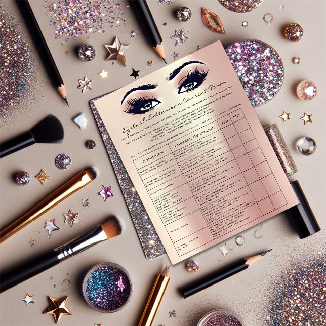 Eyelash Extension Liability Waiver Ro Smala Reklamblad (Eyelash Extension Liability Waiver Rose Skinny Flyer)