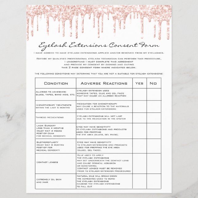 Eyelash Extension Liability Waiver Ro White Reklamblad (Framsidan)