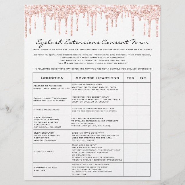 Eyelash Extension Liability Waiver Ro White Reklamblad (Framsidan)
