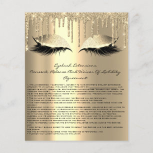 Eyelash Extension Liability Waiver Sparkly Glam Flygblad