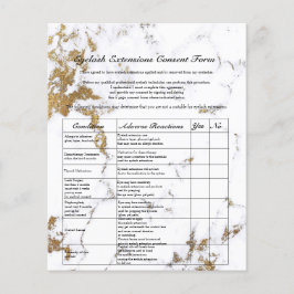 Eyelash Extension Liability Waiver White Marble Flygblad