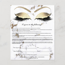 Eyelash Extension Liability Waiver White Marble Flygblad