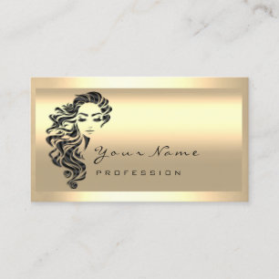 Eyelash Extension Makeup Artist Hair Sepia Guld Visitkort