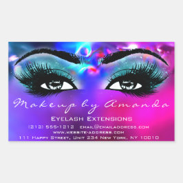 Eyelash Extension Makeup Artist Rosa Energy Rektangulärt Klistermärke