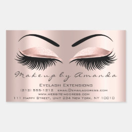 Eyelash Extension Makeup Beauty Ro Microblading Rektangulärt Klistermärke