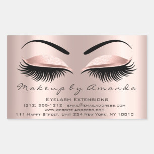 Eyelash Extension Makeup Beauty Ro Microblading Rektangulärt Klistermärke