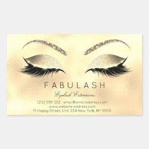 Eyelash Extension Makeup Beauty Salon Glam Glitter Rektangulärt Klistermärke