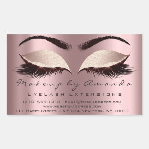 Eyelash Extension Makeup Beauty Salon Spark Ro Rektangulärt Klistermärke