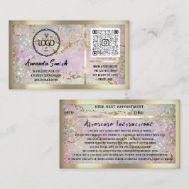 Eyelash Extension QRCode Logotyp Holograph Gliitte Visitkort