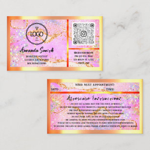 Eyelash Extension QRCode Logotyp Holograph Glitter Visitkort