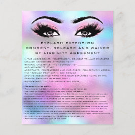 EYELASH EXTENSION RELEASE WAIVER Holograph Rosa Flygblad