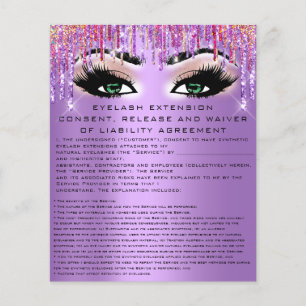 EYELASH EXTENSION RELEASER Grönt Öga Lila Flygblad