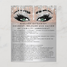 EYELASH EXTENSION RELEASING WAIVER Grönt Öga Flygblad