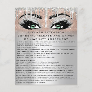 EYELASH EXTENSION RELEASING WAIVER Grönt Öga Flygblad