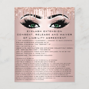 EYELASH EXTENSION RELEASING WAIVER Grönt Ro Flygblad