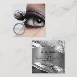 Eyelash Extension Salon Beauty Woman Lash Fyrkantigt Visitkort