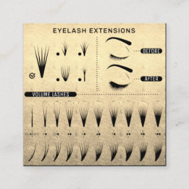 Eyelash Extension Studio Shop Guld Black Modern Fyrkantigt Visitkort