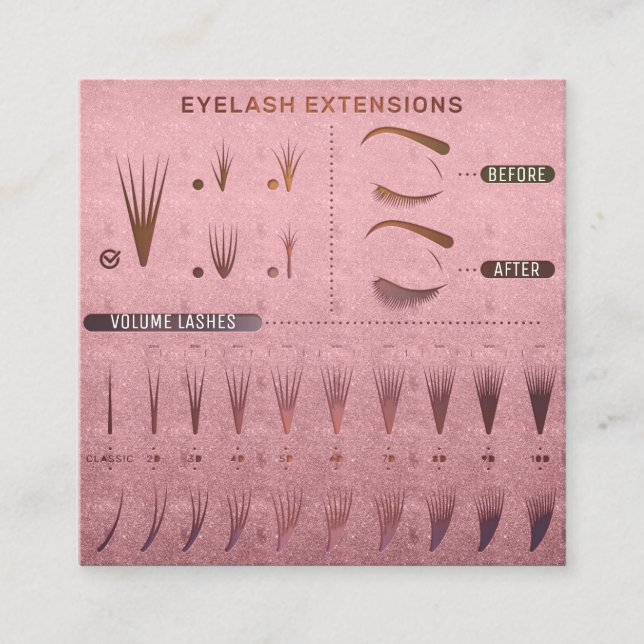 Eyelash Extension Studio Shop Ro Beauty Fyrkantigt Visitkort (Framsida)