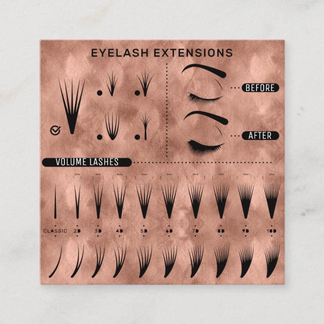 Eyelash Extension Studio Shop Ro Modern Fyrkantigt Visitkort (Framsida)