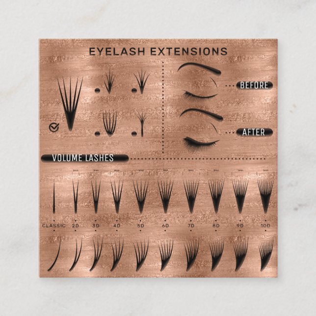 Eyelash Extension Studio Shop Ro Smala Fyrkantigt Visitkort (Framsida)