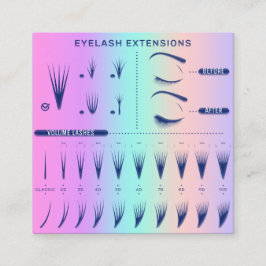 Eyelash Extension Studio Shop Rosa Catalog Ombre Fyrkantigt Visitkort